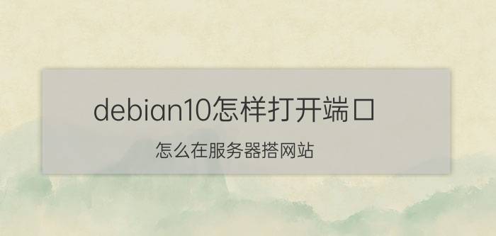 debian10怎样打开端口 怎么在服务器搭网站？